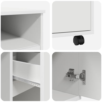 Skrivebord med Hjul Hvid Konstrueret træ 91 x 50 x 77 cm