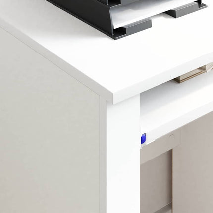 Skrivebord med Hjul Hvid Konstrueret træ 91 x 50 x 77 cm