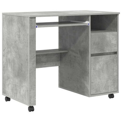 Skrivebord med Hjul Beton Grå Konstrueret træ 91 x 50 x 77 cm