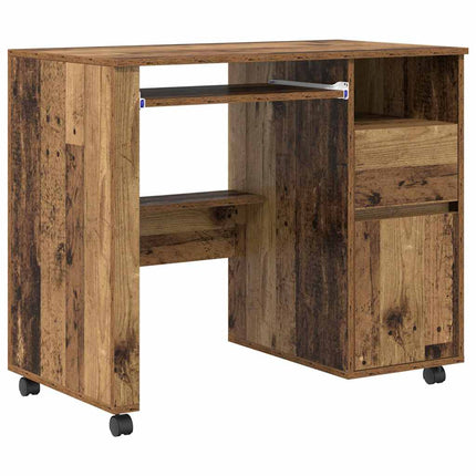 Skrivebord med Hjul Gammelt træ Konstrueret træ 91 x 50 x 77 cm