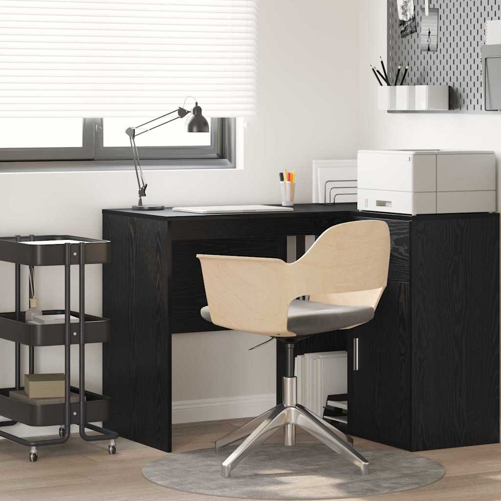 Bord med hylde Sort eg 102 x 50 x 75 cm Konstrueret træ billede