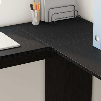 Hjørneskrivebord Sort eg Konstrueret træ 140 x 113,5 x 75 cm