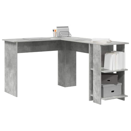 Hjørneskrivebord Beton Grå Konstrueret træ 140 x 113,5 x 75 cm