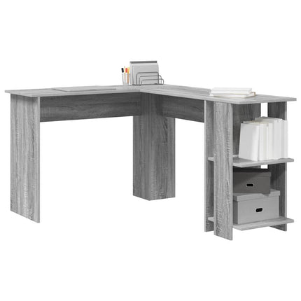 Hjørneskrivebord Grå Sonoma Konstrueret træ 140 x 113,5 x 75 cm