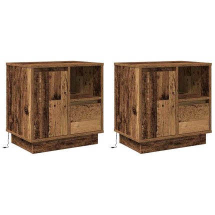 Natskab 2 stk. Gammelt træ 50 x 34,5 x 50 cm. Konstrueret træ