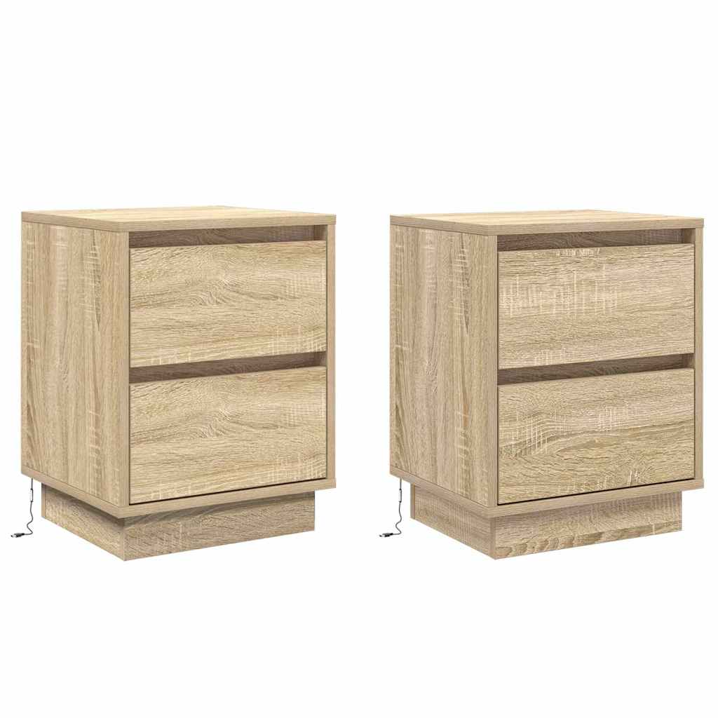 Natskab 2 pcs Sonoma eg 39 x 34,5 x 50 cm Konstrueret træ