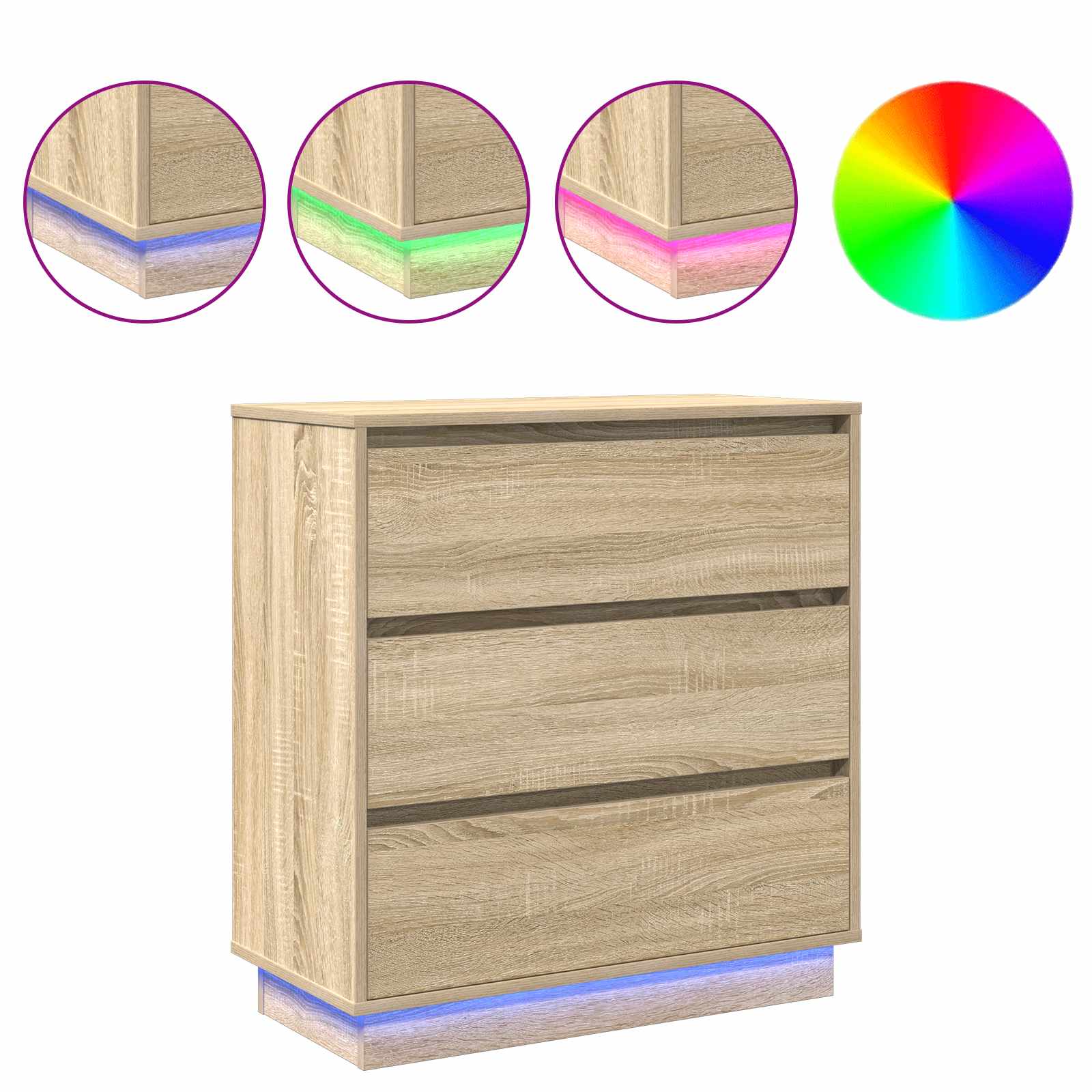 Natskab med skuffe Sonoma eg 71 x 34,5 x 75 cm Konstrueret træ