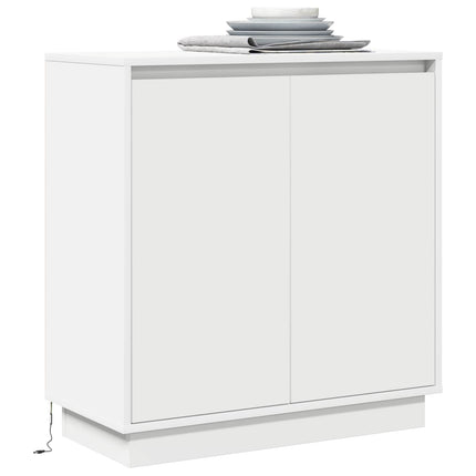 LED Sideboard Hvid 71 x 34,5 x 75 cm Konstrueret træ
