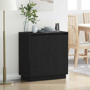 Sideboard med hylde Sort eg 71 x 34.5 x 75 cm Konstrueret træ