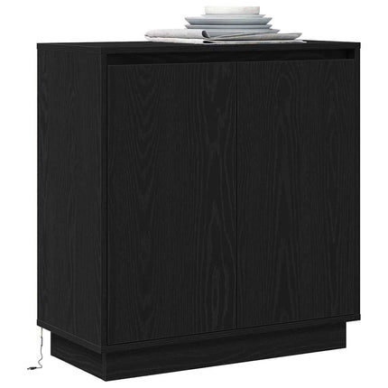 LED Sideboard Sort eg 71 x 34,5 x 75 cm Konstrueret træ