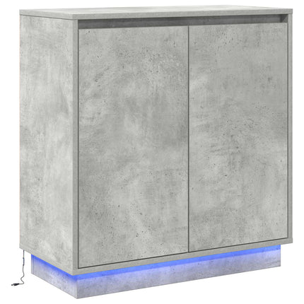 LED Sideboard Betongrå 71 x 34,5 x 75 cm Konstrueret træ