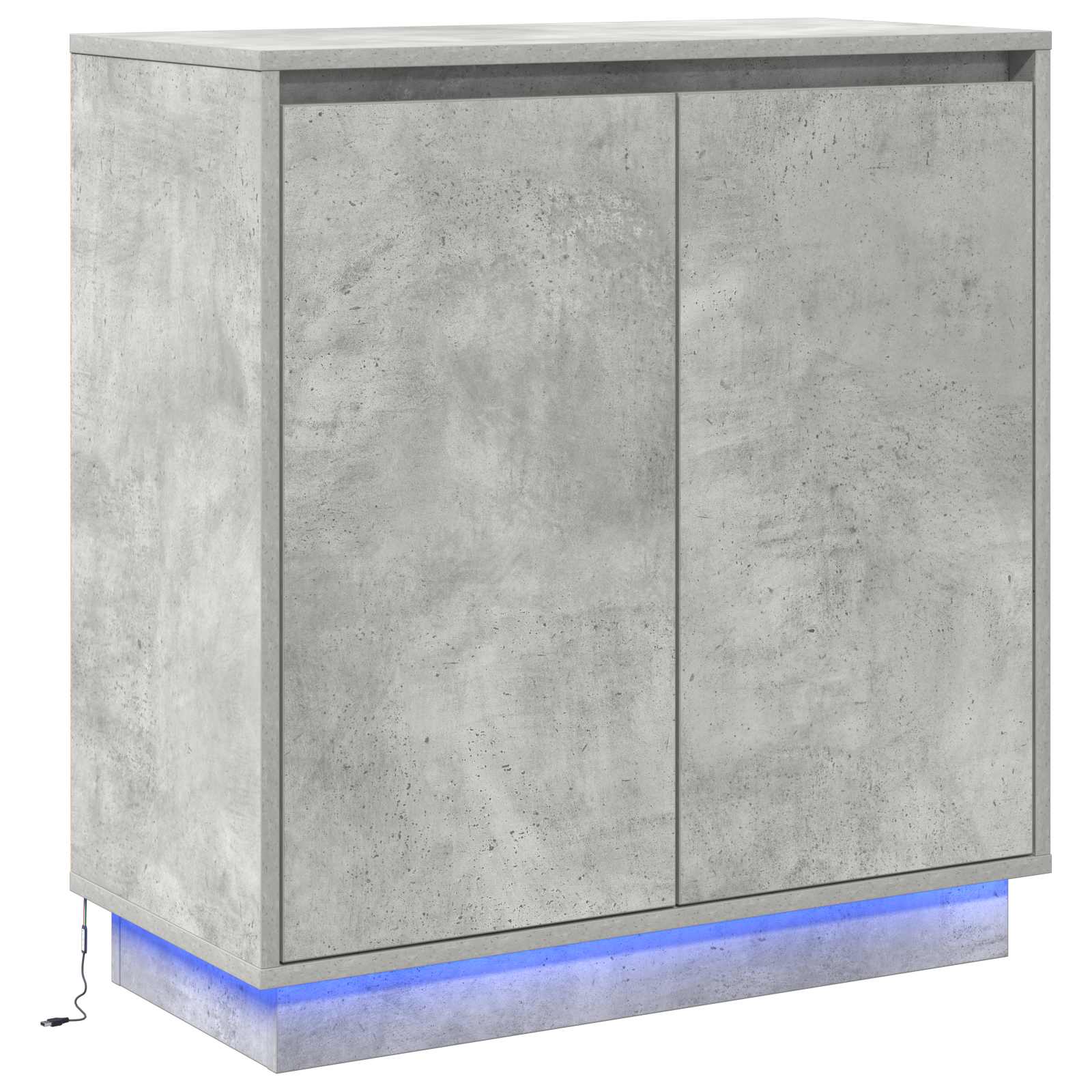 LED Sideboard til Betongrå 71 x 34,5 x 75 cm Konstrueret træ