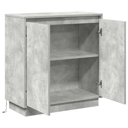 LED Sideboard Betongrå 71 x 34,5 x 75 cm Konstrueret træ