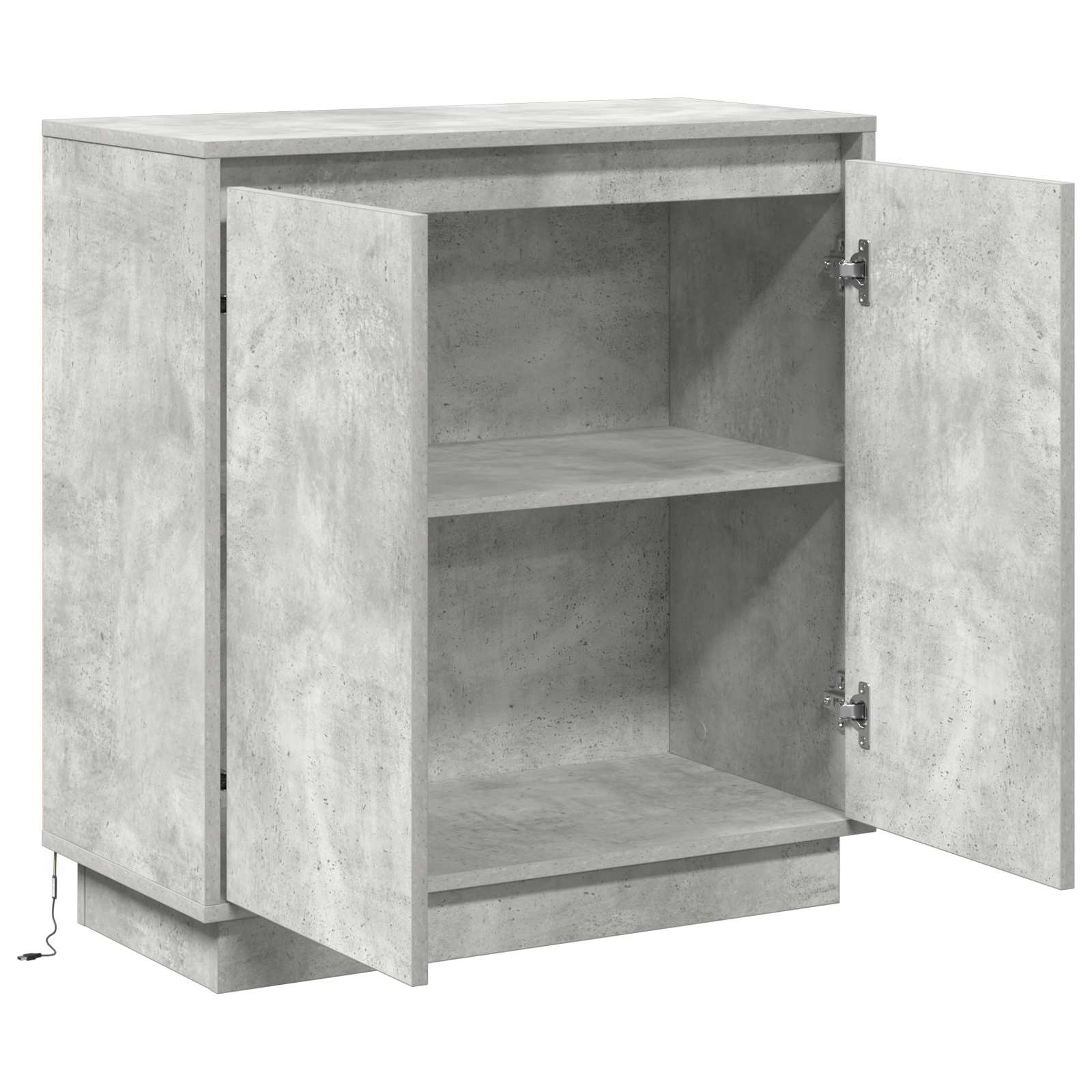 LED Sideboard til Betongrå 71 x 34,5 x 75 cm Konstrueret træ