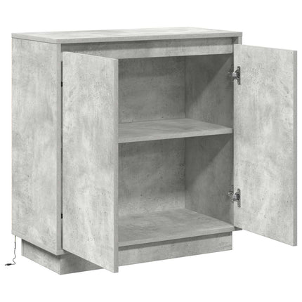 LED Sideboard Betongrå 71 x 34,5 x 75 cm Konstrueret træ