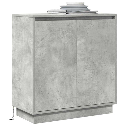 LED Sideboard Betongrå 71 x 34,5 x 75 cm Konstrueret træ