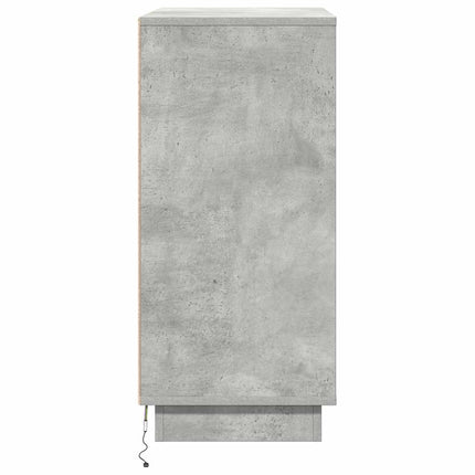 LED Sideboard Betongrå 71 x 34,5 x 75 cm Konstrueret træ
