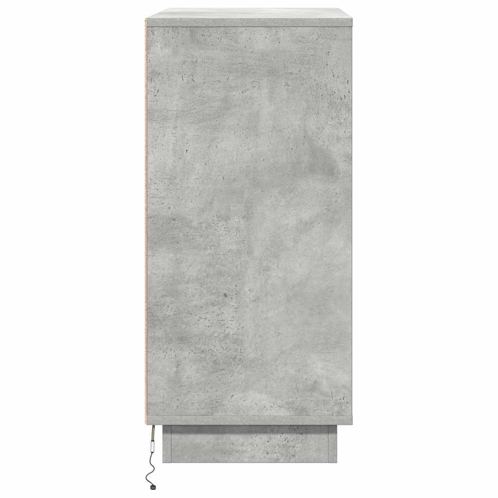 LED Sideboard Beton Grå 71 x 34,5 x 75 cm Konstrueret træ