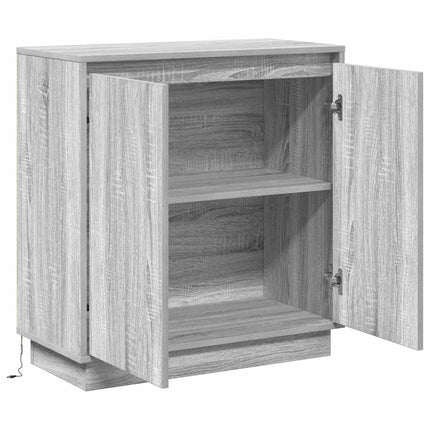 LED Sideboard Grå sonoma-eg 71 x 34,5 x 75 cm Konstrueret træ