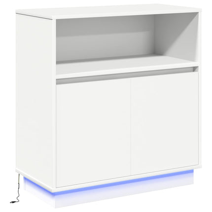 LED Sideboard Hvid 71 x 34,5 x 75 cm Konstrueret træ