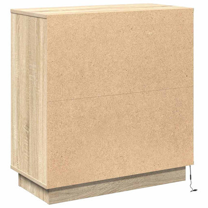 LED Sideboard Sonoma eg 71 x 34,5 x 75 cm Konstrueret træ