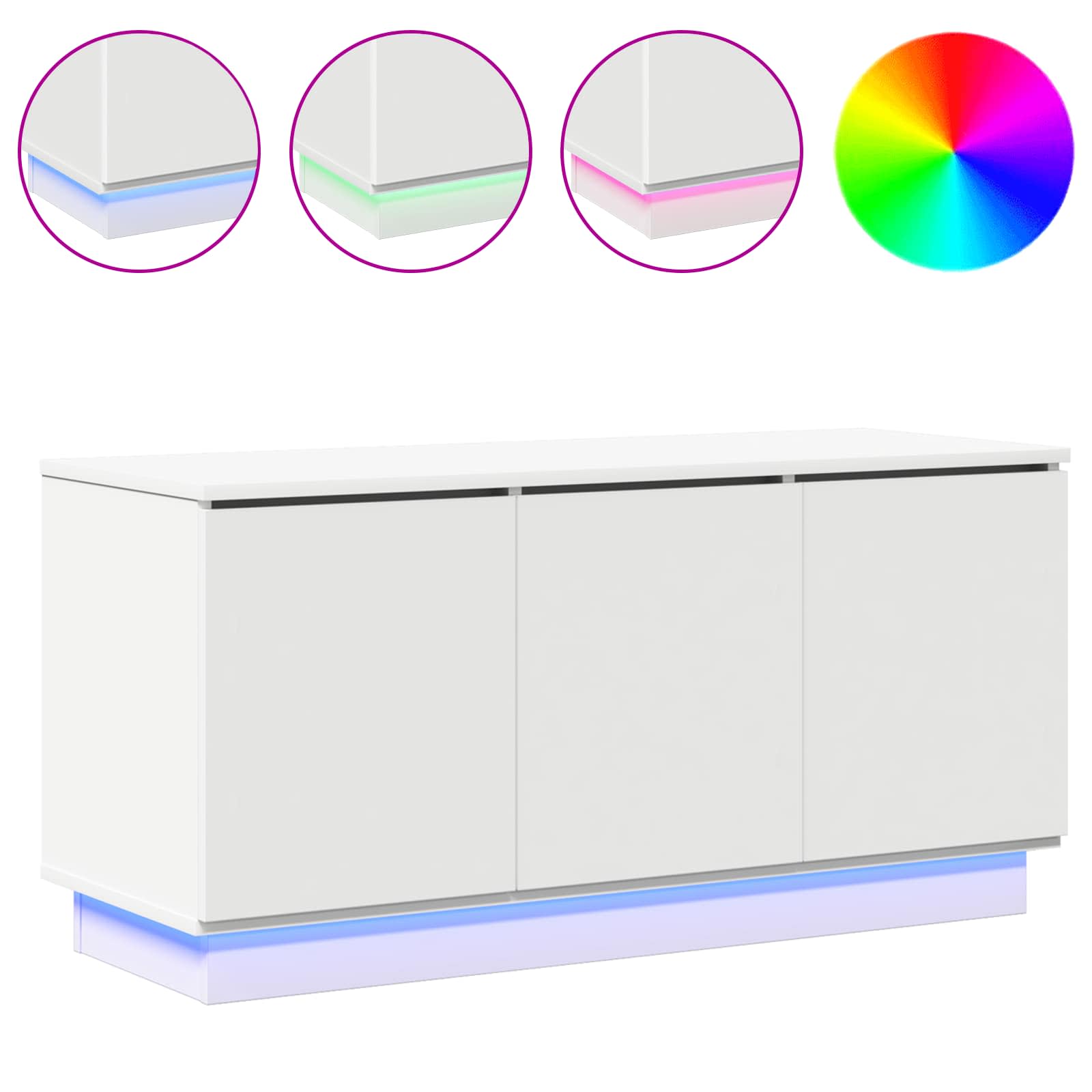 TV-skab Hvid 100 x 38 x 49 cm Konstrueret træ