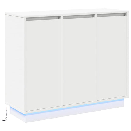 LED Sideboard Hvid 90 x 32 x 75 cm Konstrueret træ