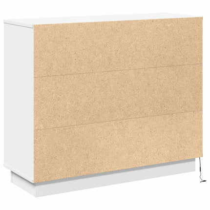 LED Sideboard Hvid 90 x 32 x 75 cm Konstrueret træ