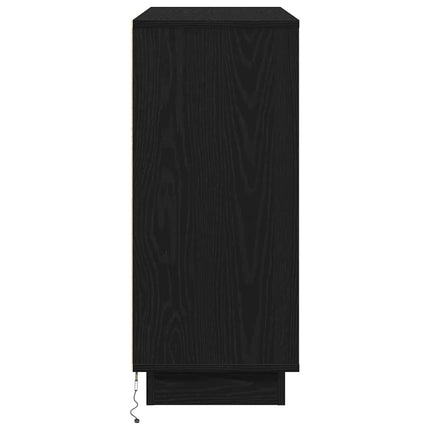 LED Sideboard Sort eg 90 x 32 x 75 cm Konstrueret træ
