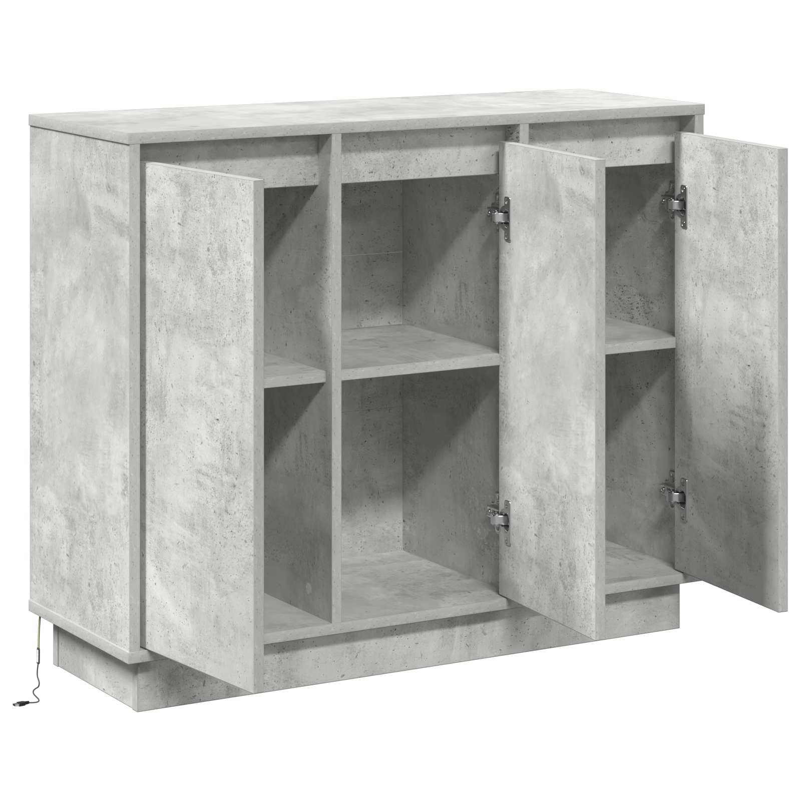 LED Sideboard Beton Grå 90 x 32 x 75 cm Konstrueret træ