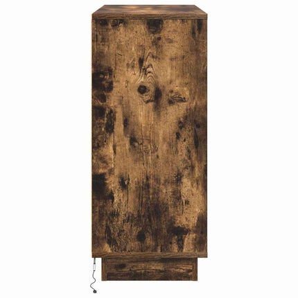 LED Sideboard Røget eg 90 x 32 x 75 cm Konstrueret træ
