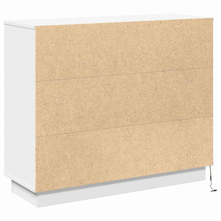 LED Sideboard Hvid 90 x 32 x 75 cm Konstrueret træ