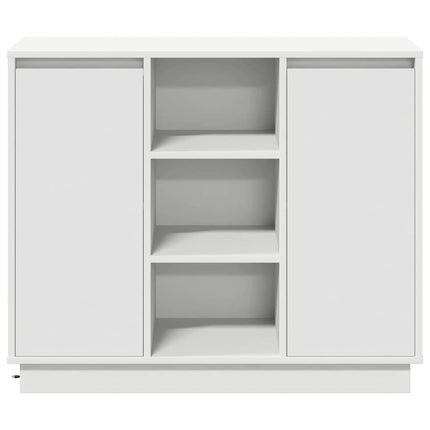 LED Sideboard Hvid 90 x 32 x 75 cm Konstrueret træ