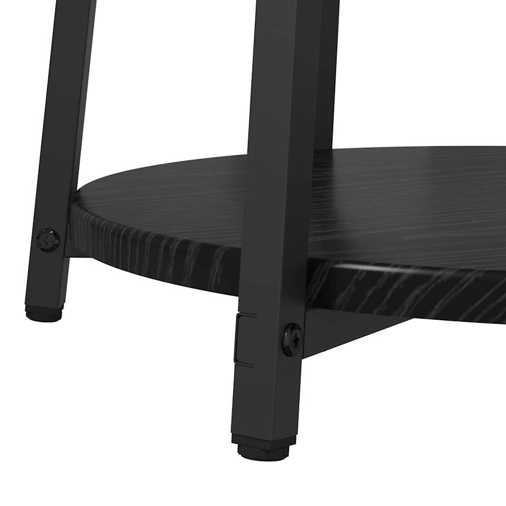 Sidebordssæt med hylde 2 pcs Sort eg