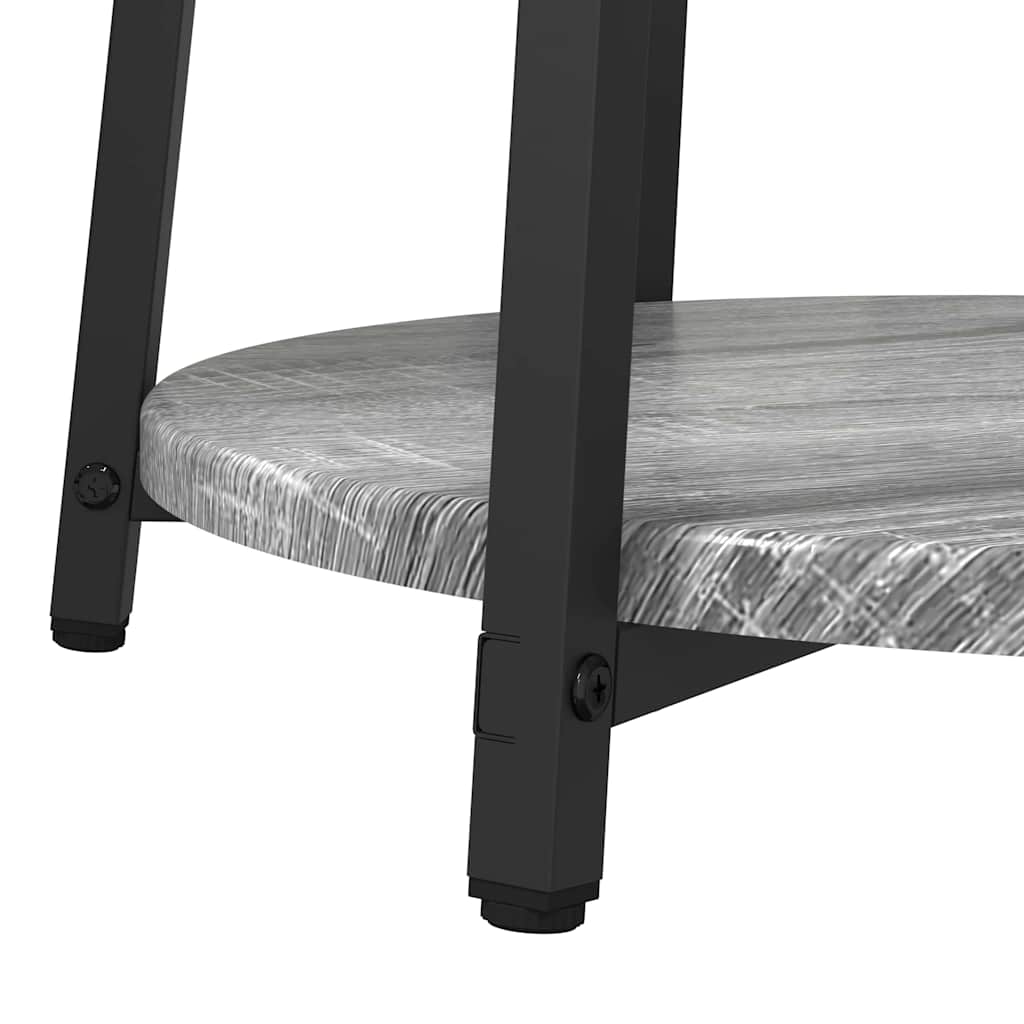 Sidebordssæt med hylde 2 pcs Grå Sonoma og Sort