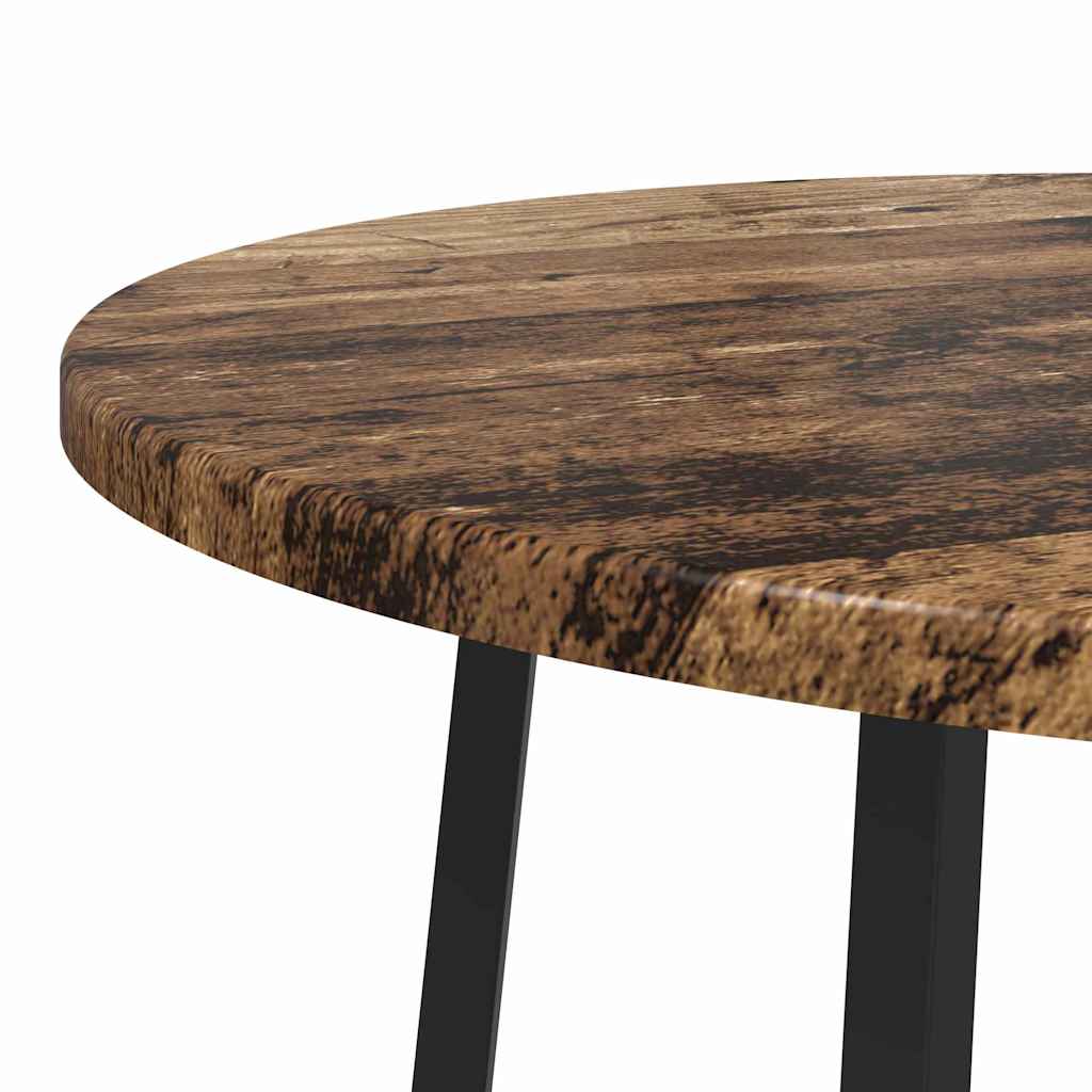 Sidebordssæt med hylde 2 pcs Gammelt træ og sort