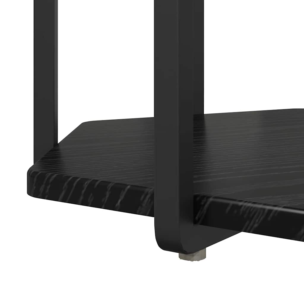 Sidebordssæt med hylde 2 pcs Sort eg