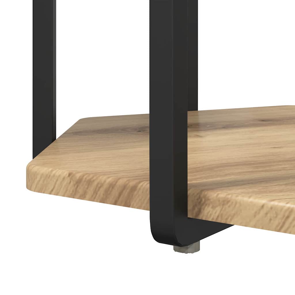 Sidebordssæt med hylde 2 pcs Brun