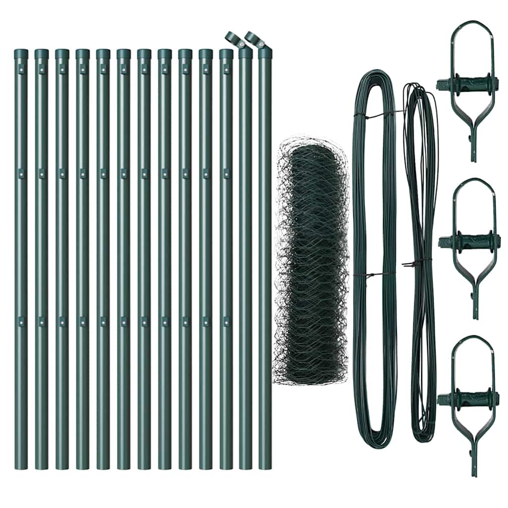 Hegnspæl Grøn 25 x 0,4 m (50 mm net) Stål og PVC