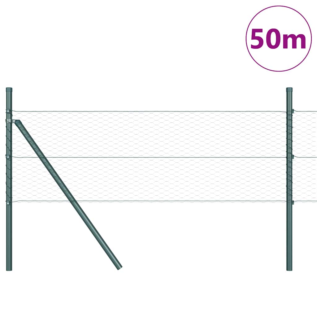 Hegnspæl Grøn 50 x 0,4 m (25 mm net) Stål og PVC
