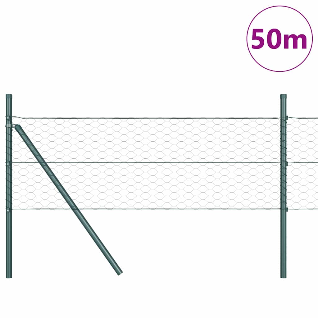 Hegnspæl Grøn 50 x 0,4 m (36 mm mesh) Stål og PVC