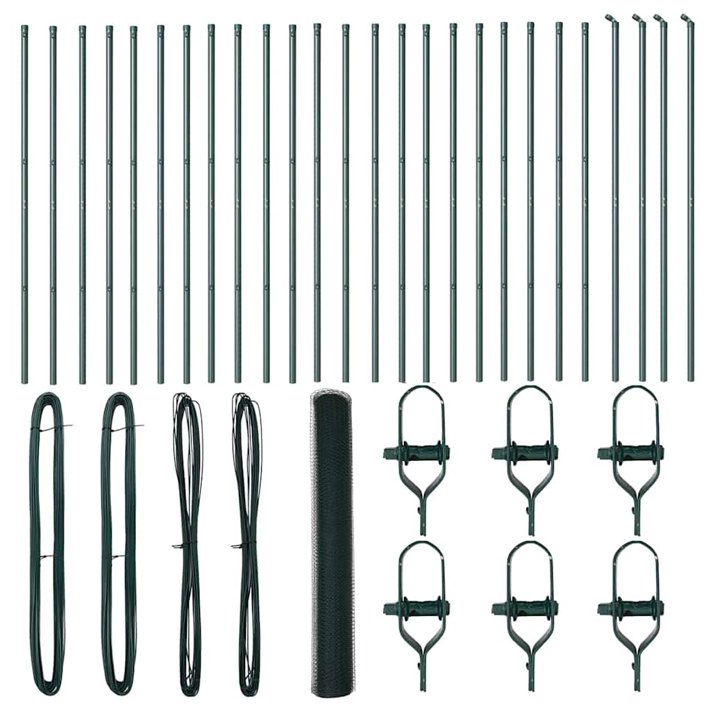 Hegnspæl Grøn 50 x 1,4 m (25 mm mesh) Stål og PVC