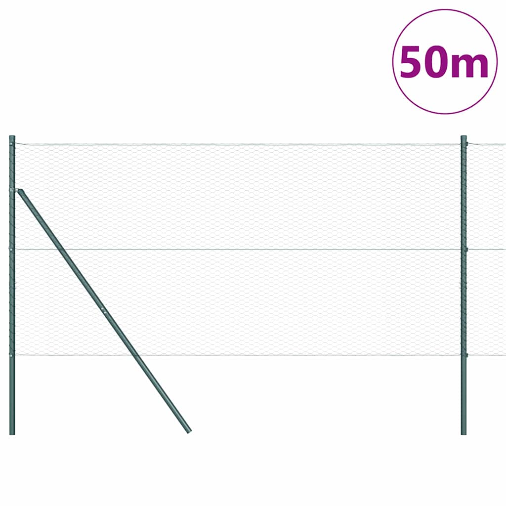 Hegnspæl Grøn 50 x 1,4 m (25 mm mesh) Stål og PVC