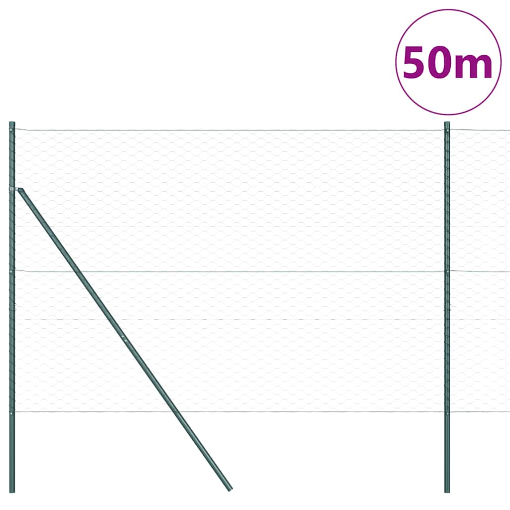 Hegnspæl Grøn 50 x 1,5 m (50 mm net) Stål og PVC