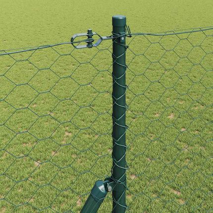 Hexagonal hegnsgrundfiks 50 x 1,6 m PVC-belagt stål Grøn Mesh