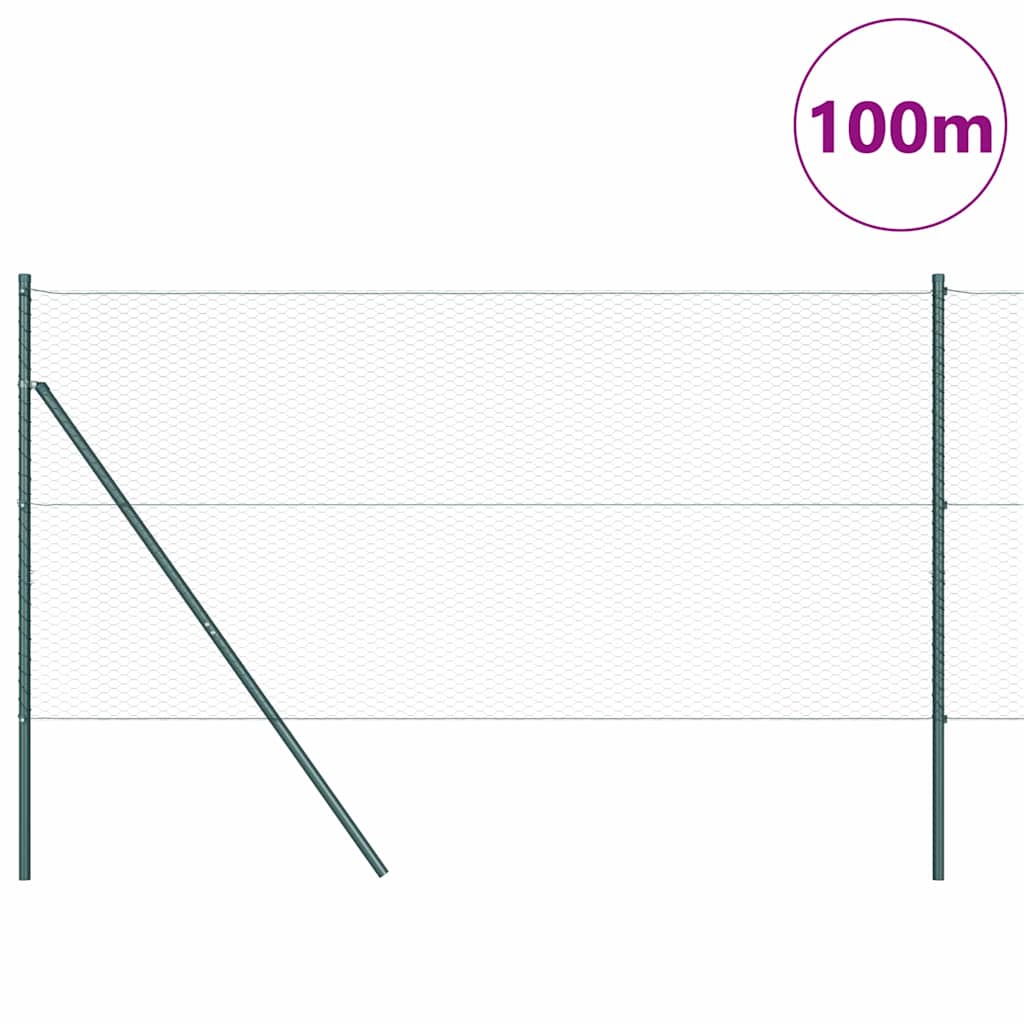 Hegnspæl Grøn 100 x 1,5 m (25 mm mesh) Stål og PVC