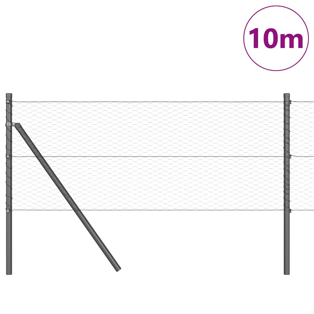 Grundfikseret svejset trådgærde 10 x 0,6 m (B x H)