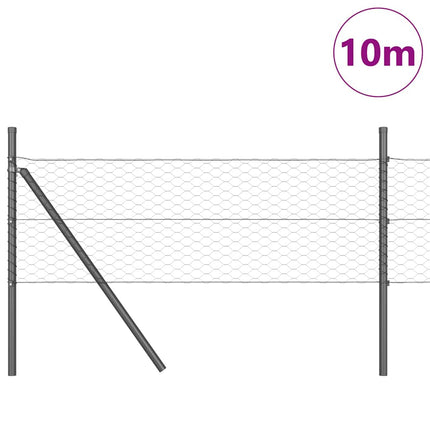 Udendørs sekskantet hegnsfastgørelse 10 x 0,8 m PVC-belagt stål
