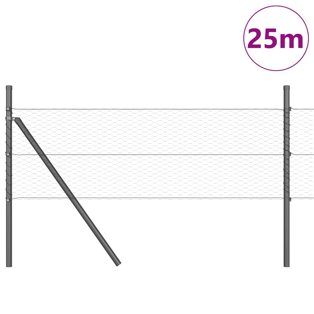 Grundfikseret svejset trådgærde 25 x 0,4 m (B x H)