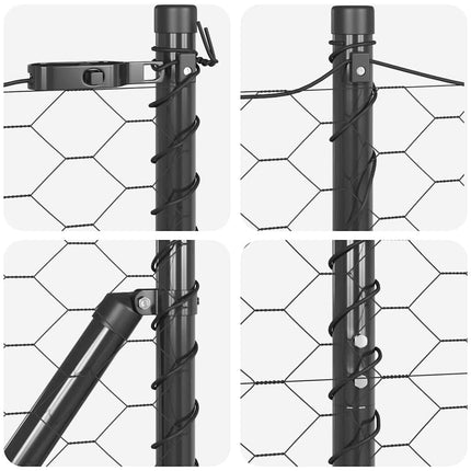 Udendørs sekskantet hegnsfastgørelse 25 x 1,2 m PVC-belagt stål
